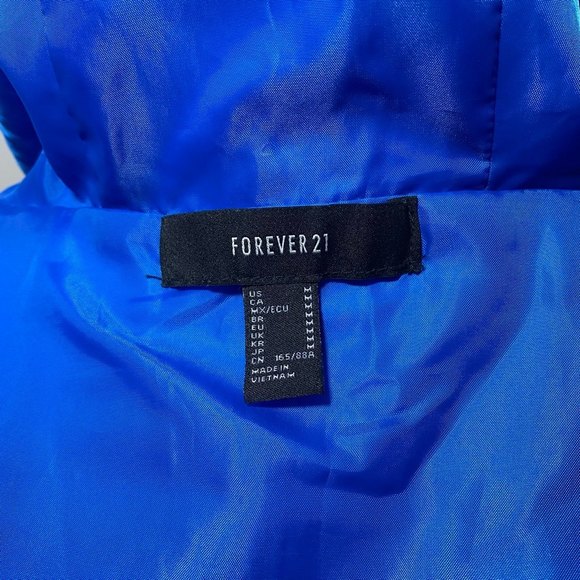 FOREVER 21 NASA Reflective Windbreaker Blue Metallic Hooded Jacket Size M - Picture 8 of 8